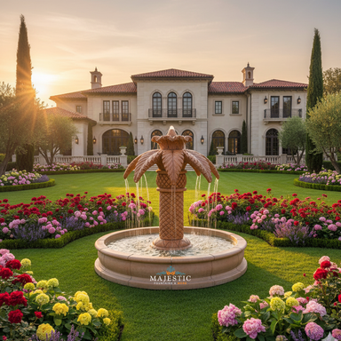 Palm Springs Large Outdoor Fountain with Basin - 1151 - Majestic Fountains