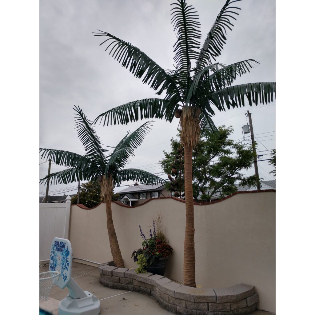 artificial plants palm tree Paradise Pair Twin Artificial Palm Trees