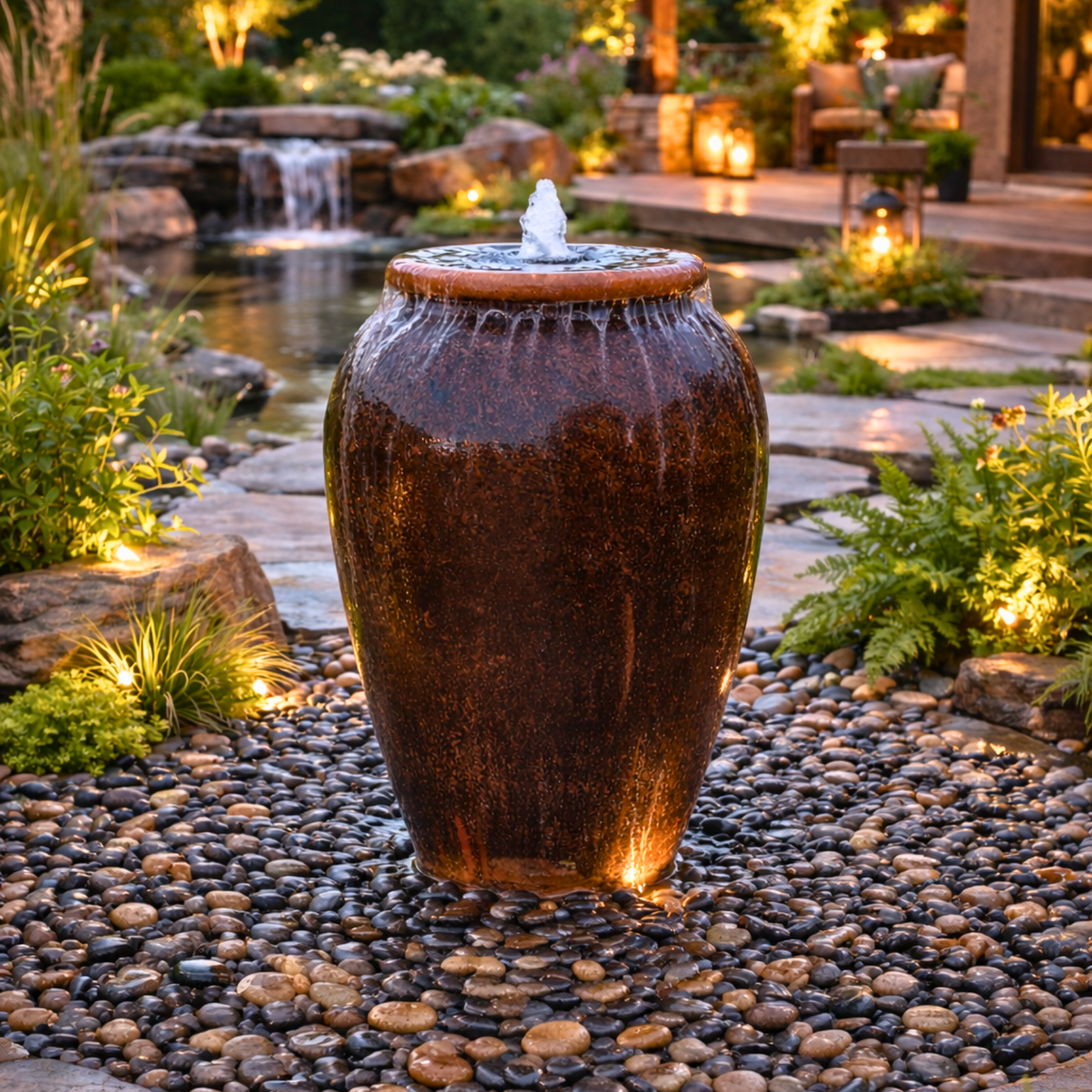 Pecan Tuscany Vase Fountain Kit - FNT40566
