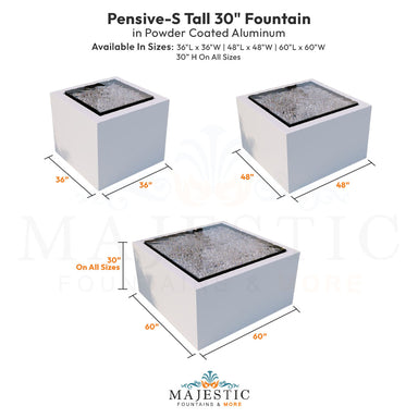 Pensive-S Fountain - Short 30 in Powder Coated Aluminum - Majestic Fountains