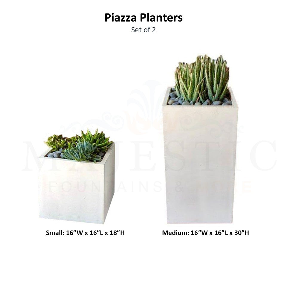 Piazza Planter in GFRC by GIST G-PIAZZA-PLT - Set of 2