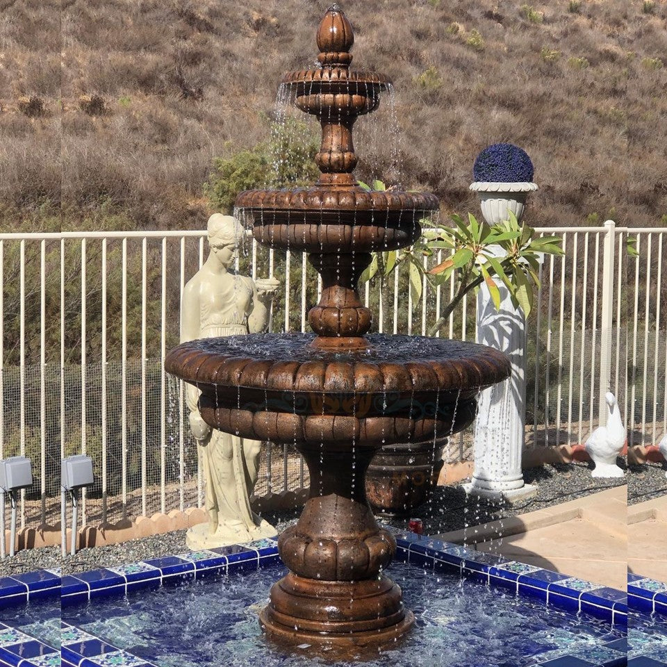 Pioggia Large 3 Tiered Fountain - Majestic Fountains and More.