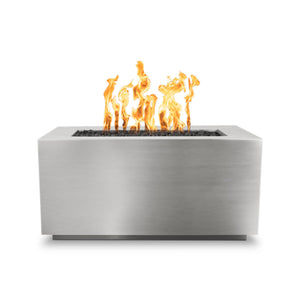 TOP Fires Pismo Rectangle Fire Pit in Stainless Steel by The Outdoor Plus - Majestic Fountains