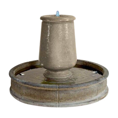 Planum Concrete Urna Outdoor Courtyard Fountain with Basin - 1704 - Majestic Fountains