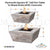 Plymouth Square 16" Tall Fire Table in Wood Grain GFRC Concrete - Majestic Fountains