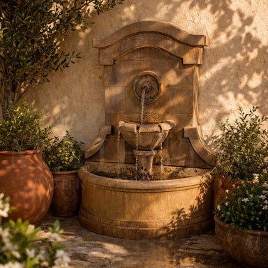 Portofino Concrete Outdoor Wall Fountain - 1862 - Majestic Fountains