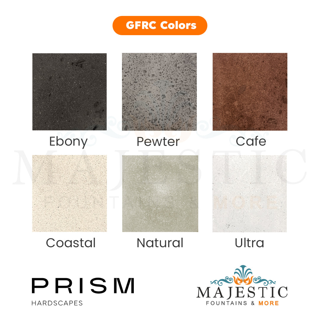 Prism Hardscapes - Fuego 54 Fire Table in GFRC Concrete - Match Lit - Majestic Fountains