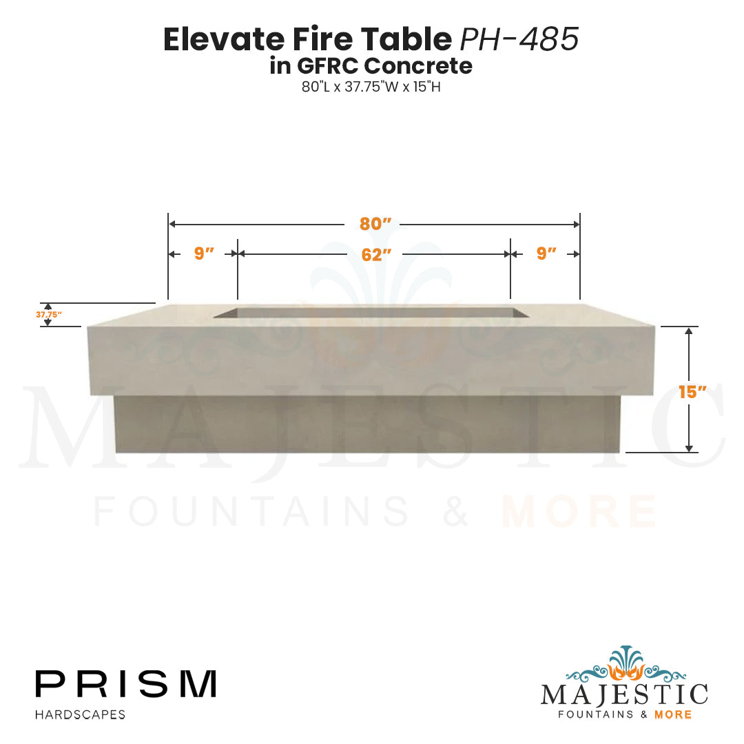 Elevate Fire Table in GFRC Concrete by Prism Hardscapes - Majestic Fountains and More