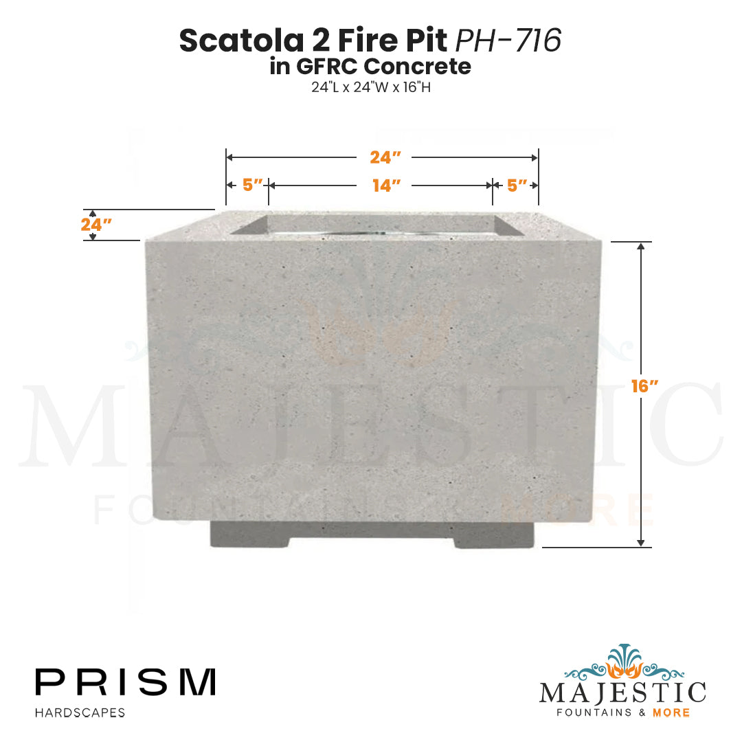 Scatola Fire Table in GFRC Concrete by Prism Hardscapes - Majestic Fountains and More