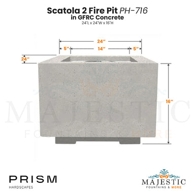 Scatola Fire Table in GFRC Concrete by Prism Hardscapes - Majestic Fountains and More