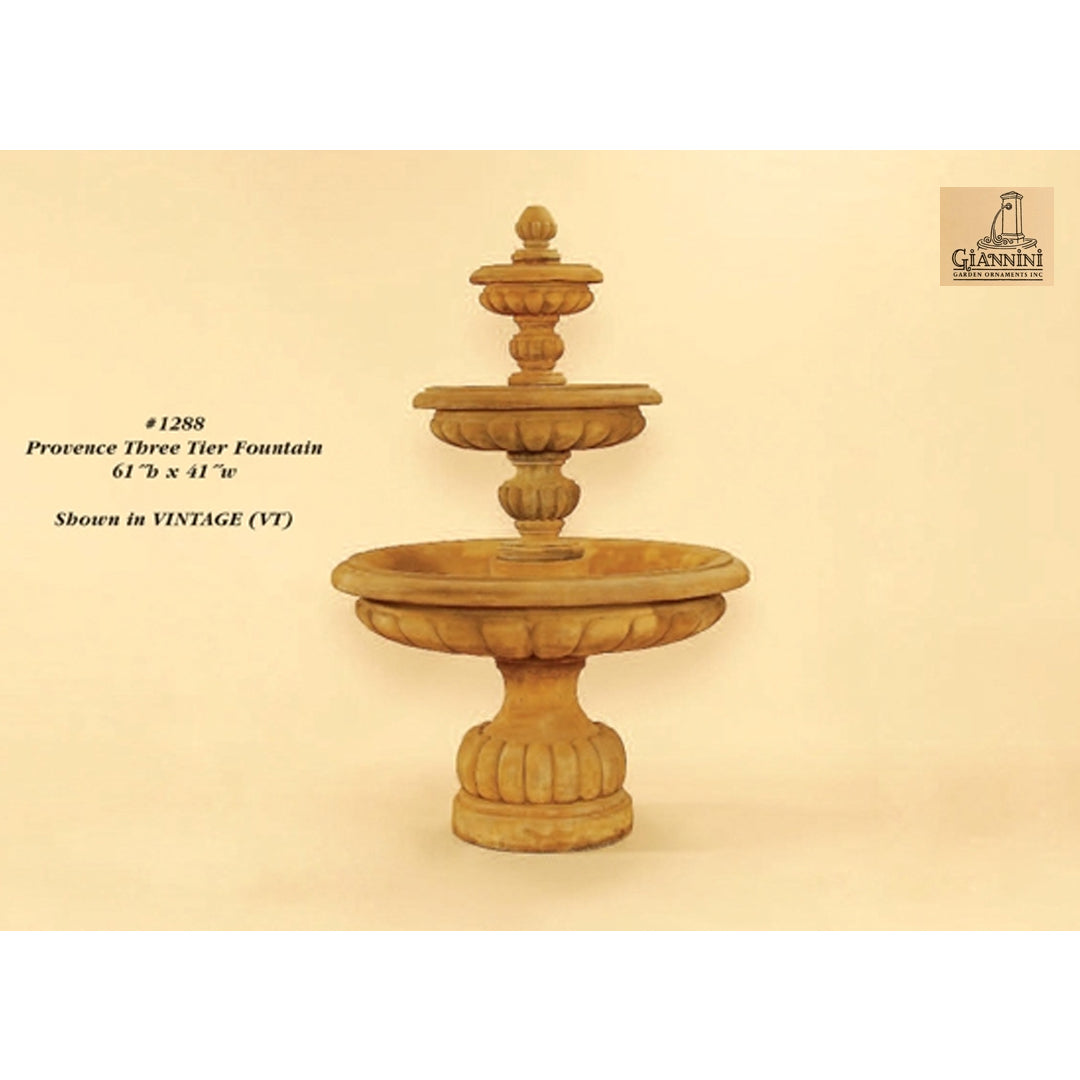 Provence Concrete 3 Tier Outdoor Garden Fountain - 1288 - Majestic Fountains