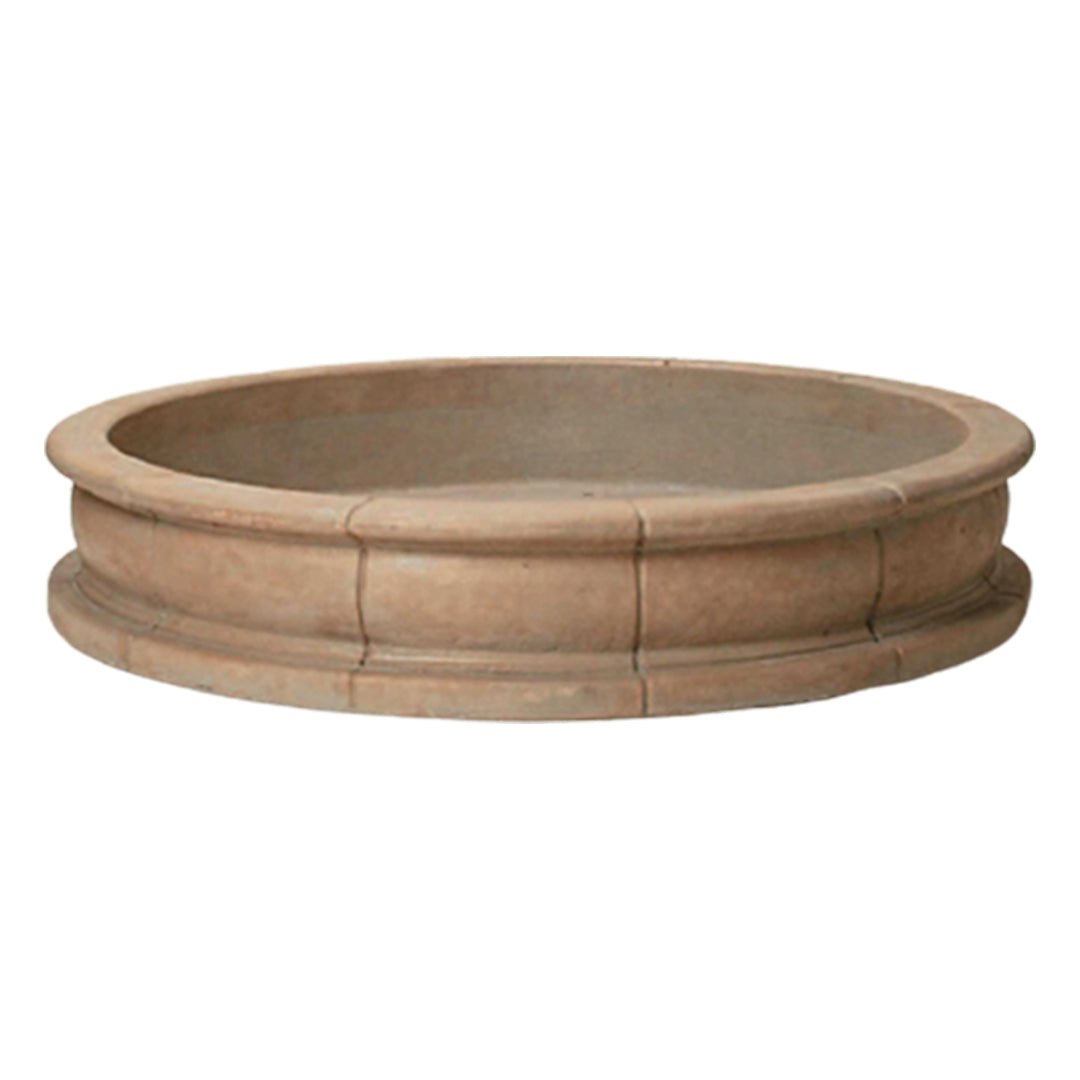 Provence Round One-Piece Fountain Basin in Cast Stone - Majestic Fountains