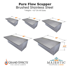 Pure Flow Scupper Size  - Majestic Fountains