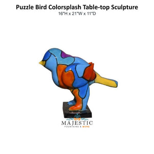 Puzzle Bird Colorsplash Table-top Sculpture - Majestic Fountains & More