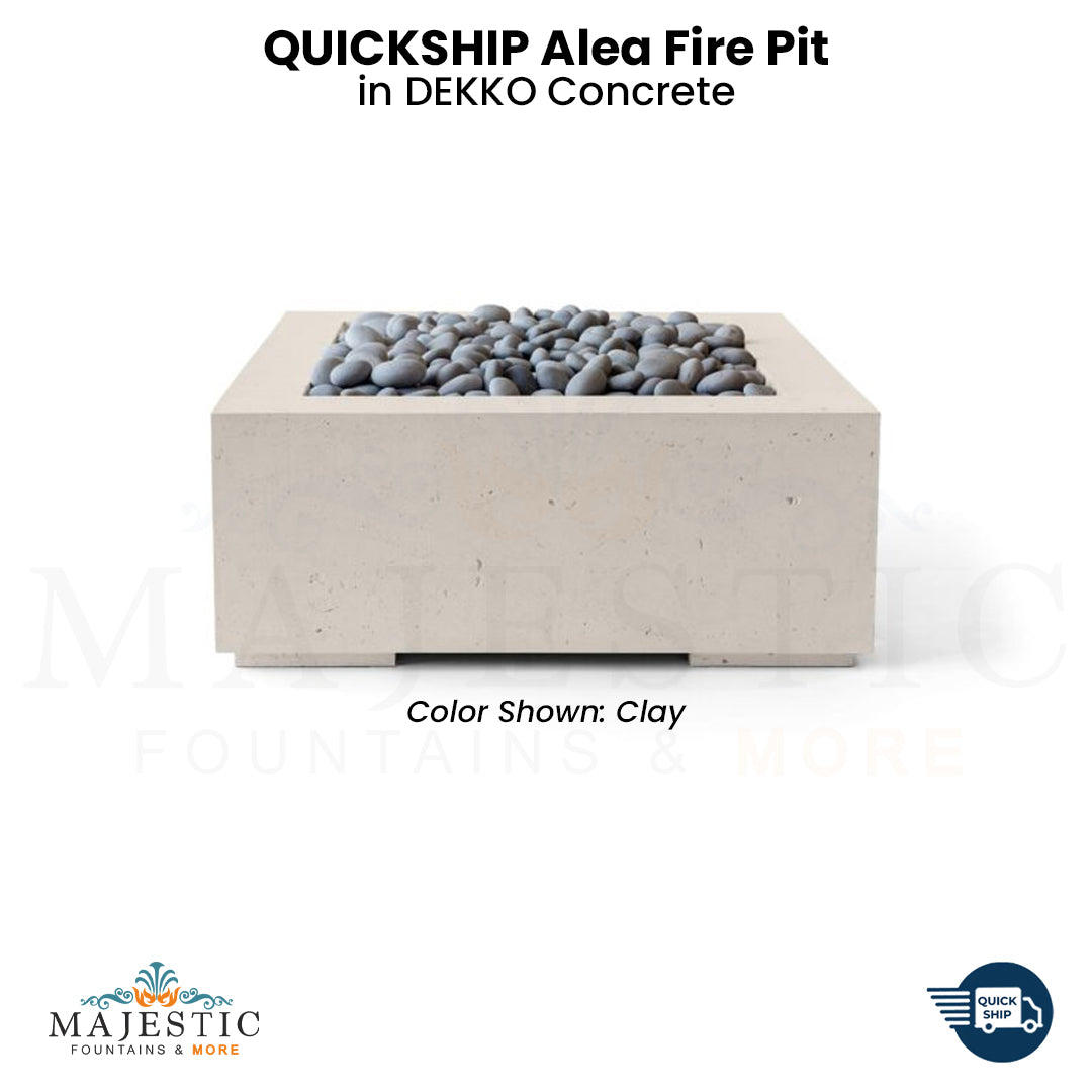 QUICKSHIP Alea Fire Pit DEKKO Concrete - Majestic Fountains