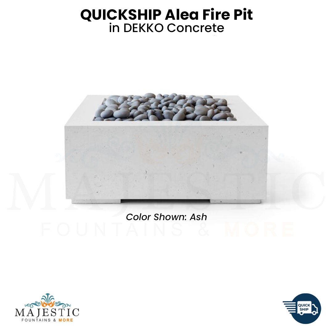 QUICKSHIP Alea Fire Pit DEKKO Concrete - Majestic Fountains