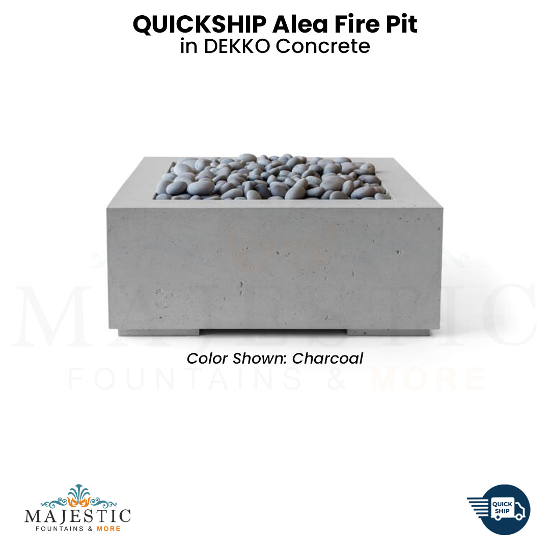 QUICKSHIP Alea Fire Pit DEKKO Concrete - Majestic Fountains
