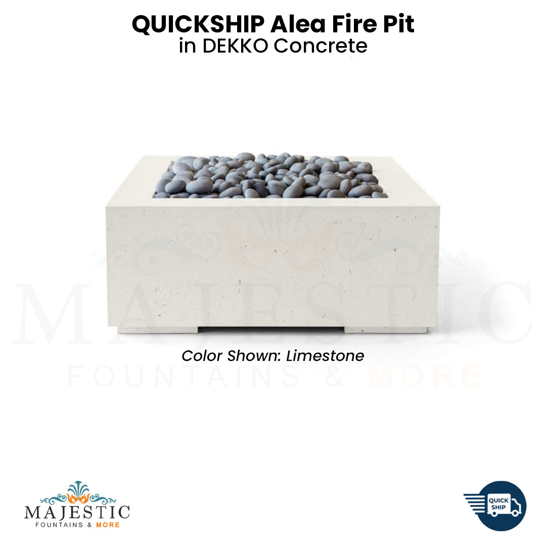 QUICKSHIP Alea Fire Pit DEKKO Concrete - Majestic Fountains