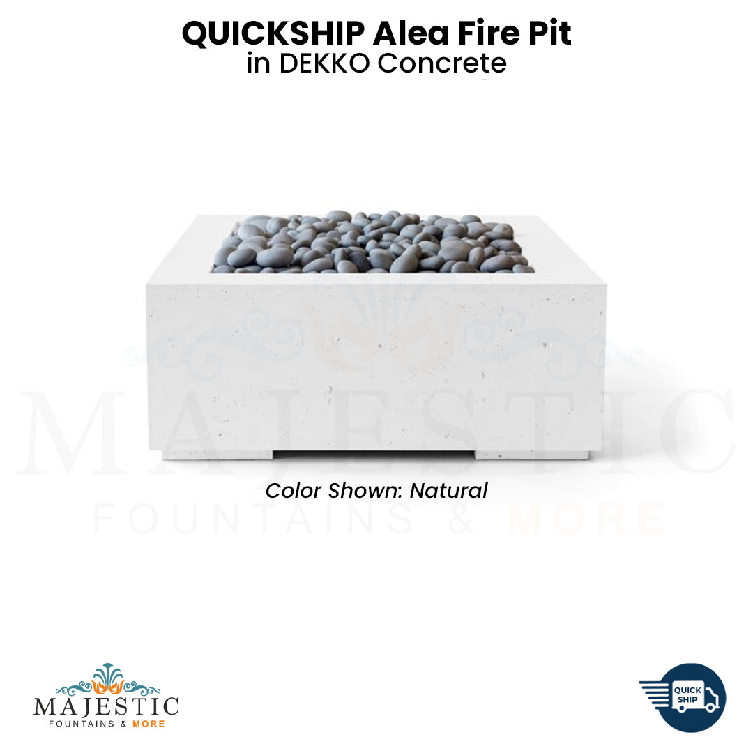 QUICKSHIP Alea Fire Pit DEKKO Concrete - Majestic Fountains
