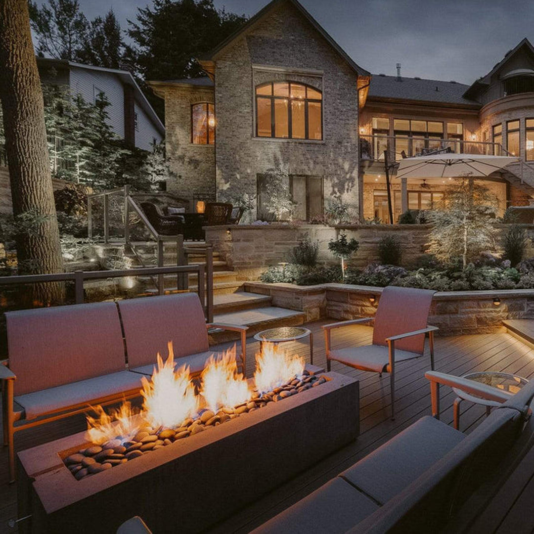 QUICKSHIP Avera Fire Pit in DEKKO Concrete  by HPC - Majestic Fountains