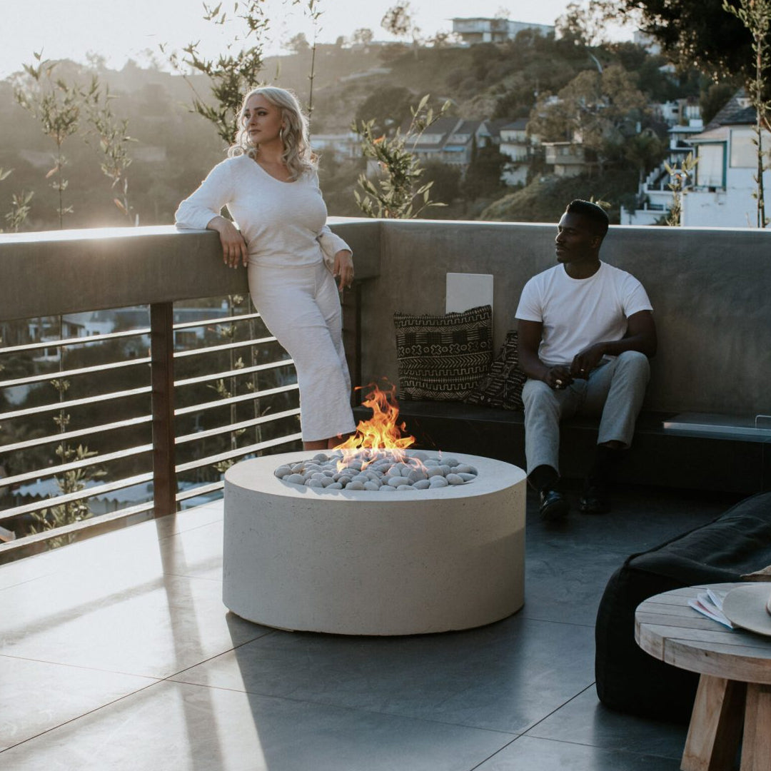QUICKSHIP Belmont Fire Pit in DEKKO  Concrete  by HPC - Majestic Fountains