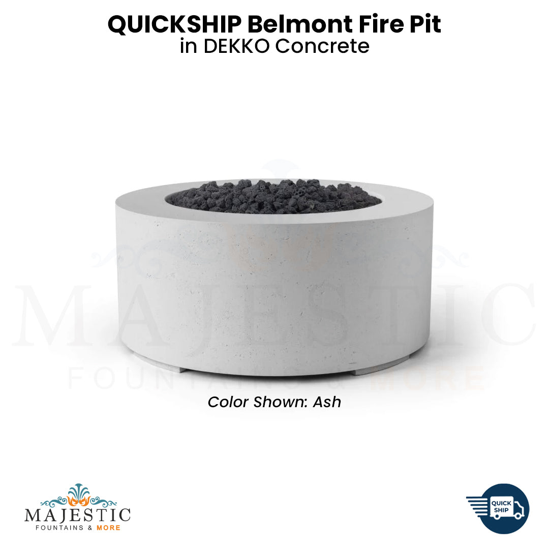 QUICKSHIP Belmont Fire Pit in  DEKKO  Concrete - Majestic Fountains