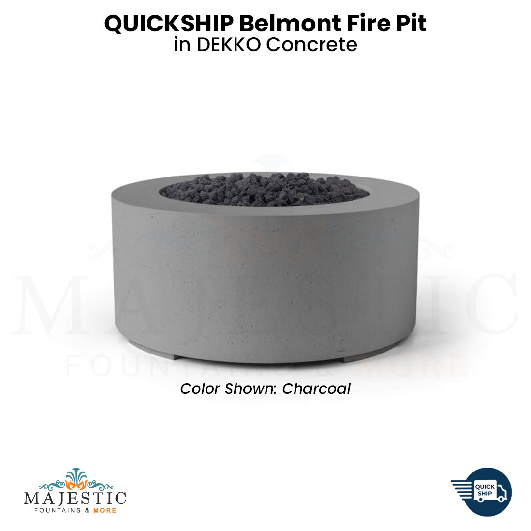 QUICKSHIP Belmont Fire Pit in  DEKKO  Concrete - Majestic Fountains