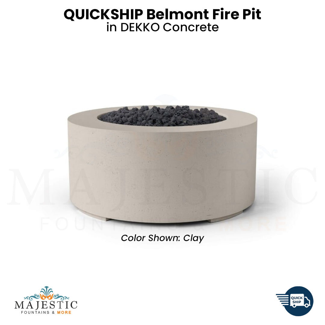 QUICKSHIP Belmont Fire Pit in  DEKKO  Concrete - Majestic Fountains