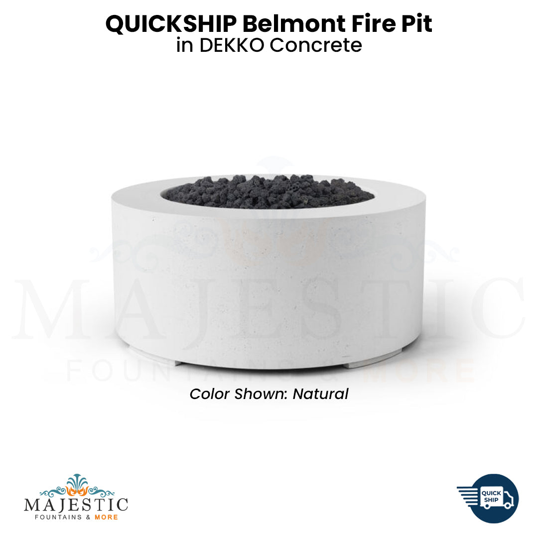 QUICKSHIP Belmont Fire Pit in  DEKKO  Concrete - Majestic Fountains