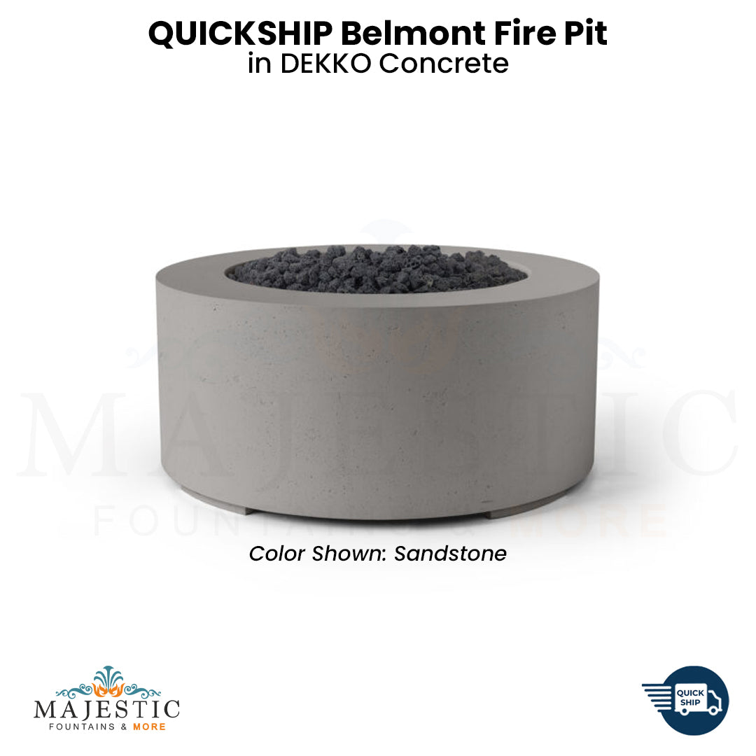 QUICKSHIP Belmont Fire Pit in  DEKKO  Concrete - Majestic Fountains