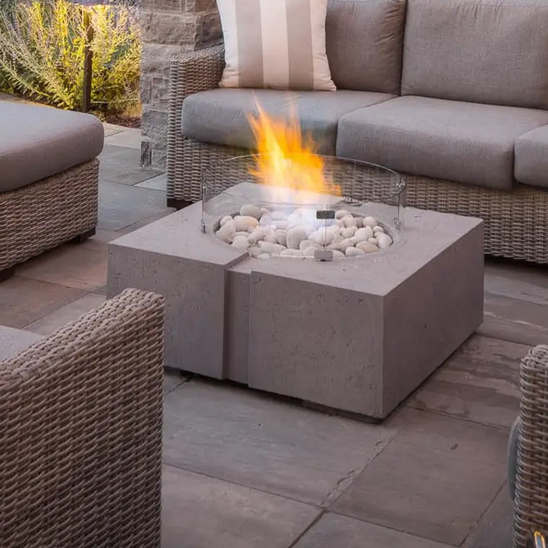 QUICKSHIP Bravo Fire Pit DEKKO  Concrete  by HPC - Majestic Fountains