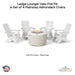  Ledge Lounger Halo Fire Pit w Set of 4 Mainstay Adirondack Chairs Moonrise - Majestic Fountains