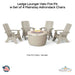  Ledge Lounger Halo Fire Pit w Set of 4 Mainstay Adirondack Chairs Moonrise - Majestic Fountains