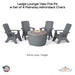  Ledge Lounger Halo Fire Pit w Set of 4 Mainstay Adirondack Chairs Moonrise - Majestic Fountains