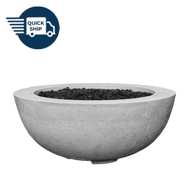 QUICKSHIP Moderno 8 Fire Pit PH-455-3 in GFRC Concrete in Natural by Prism Hardscapes + Free Cover - Majestic Fountains