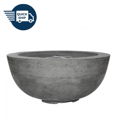 QUICKSHIP Moderno 8 Fire Pit PH-455-4 in GFRC Concrete in Pewter by Prism Hardscapes + Free Cover - Majestic Fountains