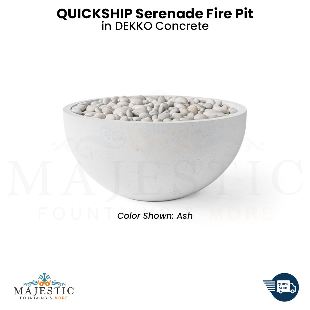 QUICKSHIP Serenade Fire Pit in  DEKKO Concrete - Majestic Fountains
