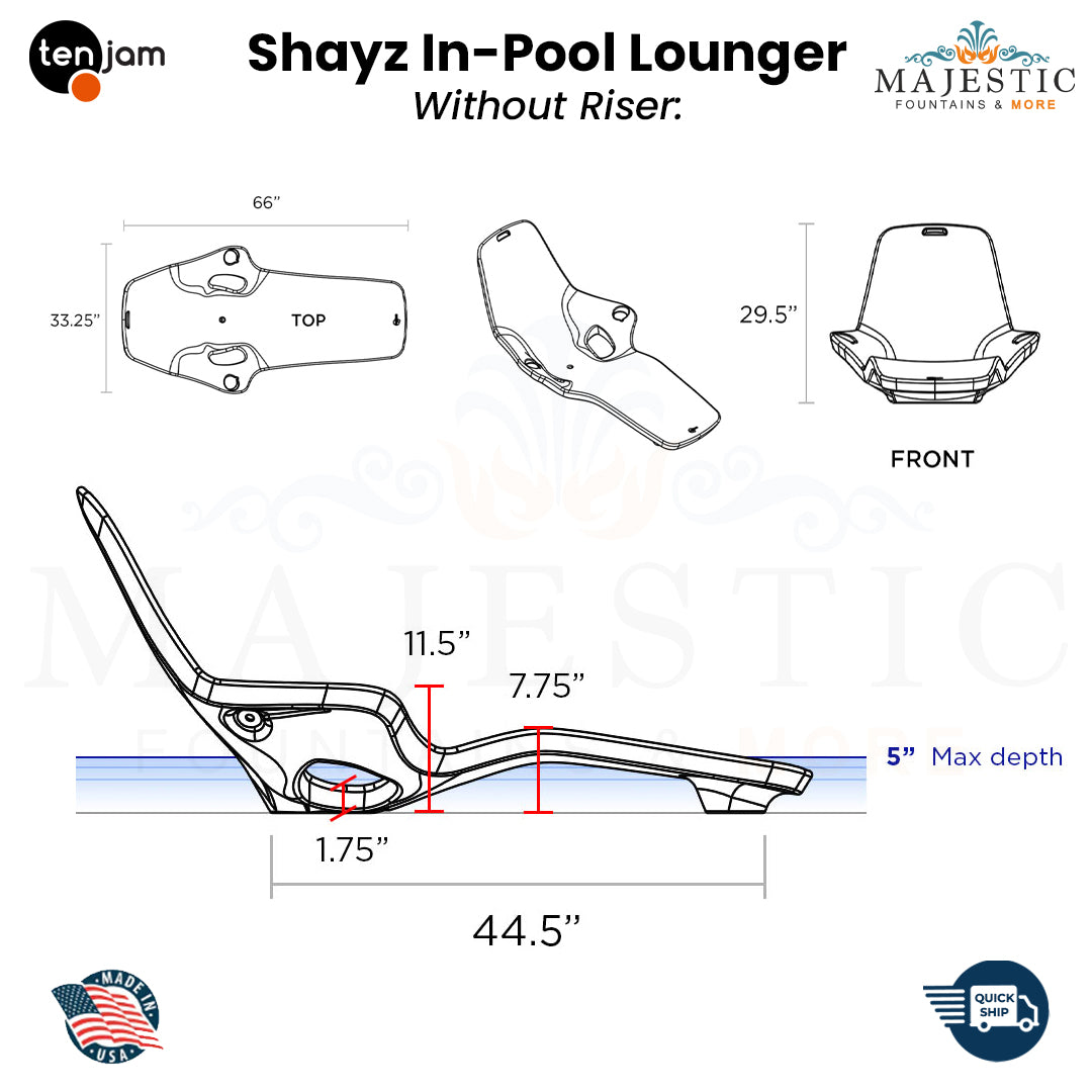 Shayz In- Pool Lounger - Majestic Fountains