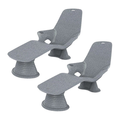 QUICKSHIP Shayz In-Pool Lounger in Grey Granite - Majestic Fountains