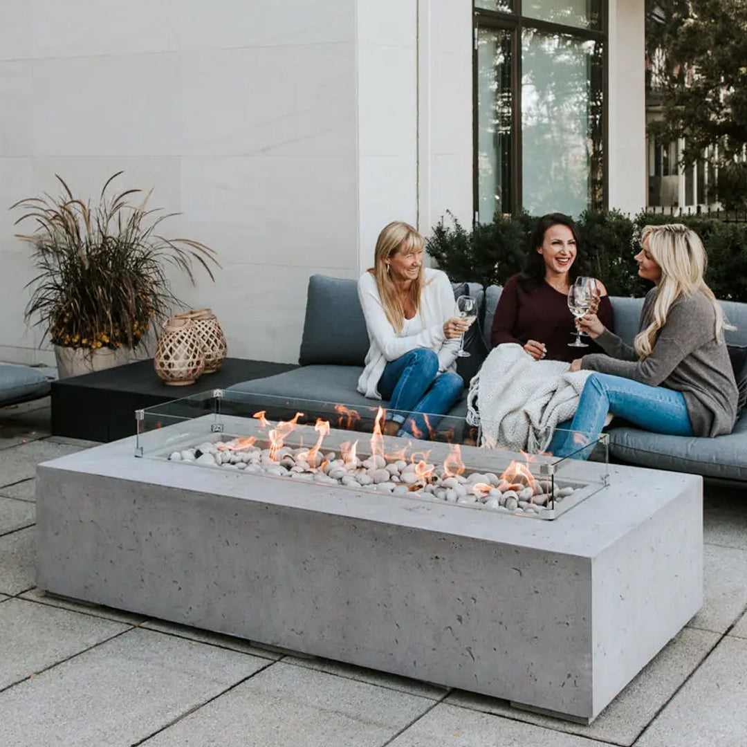 QUICKSHIP Sonoma Fire Pit in DEKKO Concrete  by HPC - Majestic Fountains