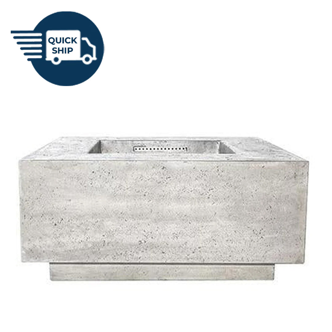QUICKSHIP Tavola 2 Fire Table PH-406-3 in GFRC Concrete in Natural by Prism Hardscapes + Free Cover - Majestic Fountains