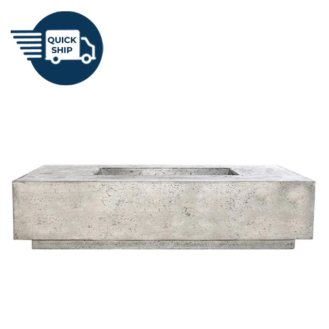 QUICKSHIP Tavola 8 Fire Table PH-473-3 in GFRC Concrete in Natural by Prism Hardscapes + Free Cover - Majestic Fountains