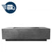 QUICKSHIP Tavola 8 Fire Table PH-473-4 in GFRC Concrete in Pewter by Prism Hardscapes + Free Covers - Majestic Fountains