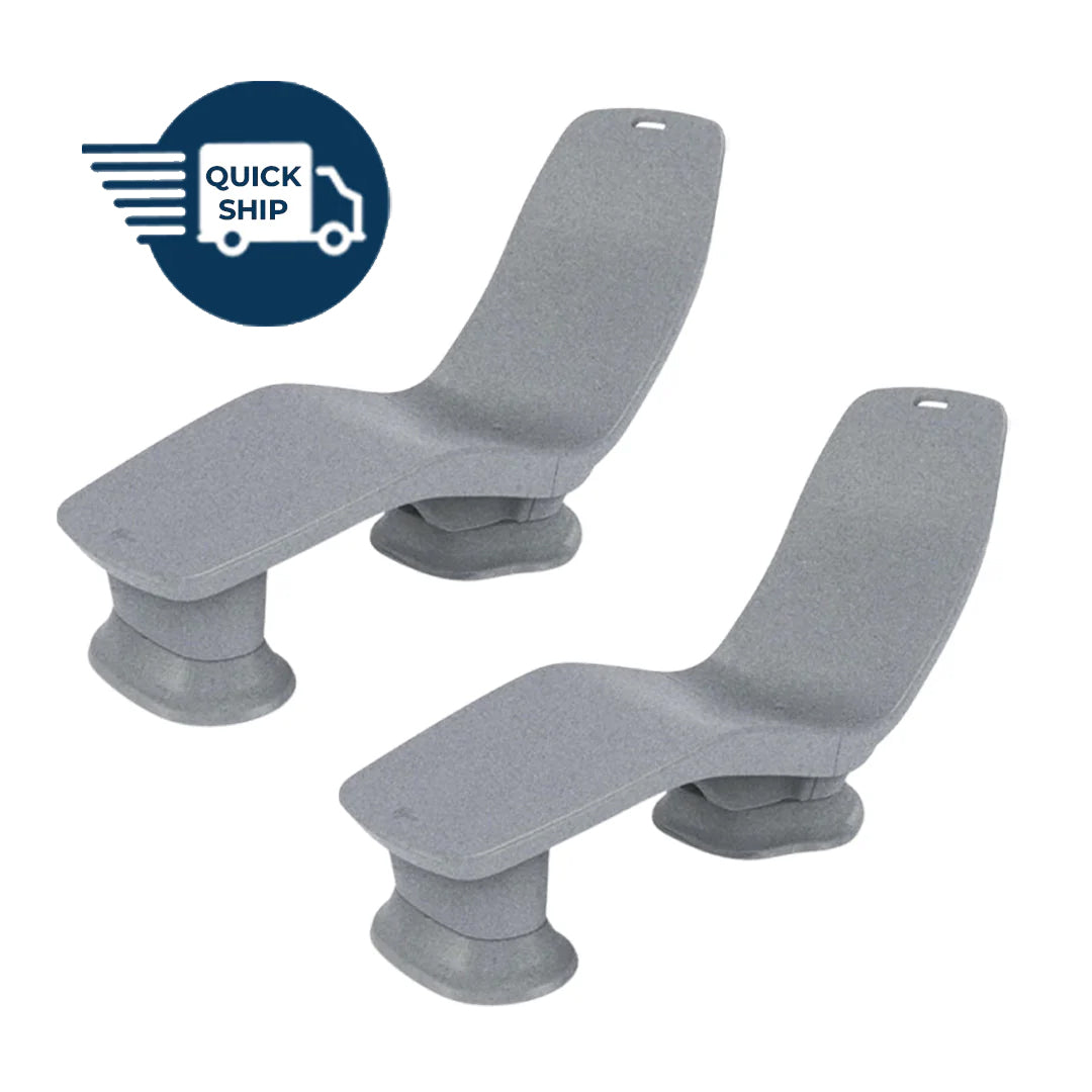 QUICKSHIP Tenjam Laylo Lounger in Grey Granite - Set of 2 - In-Pool & Patio Furniture - Majestic Fountains