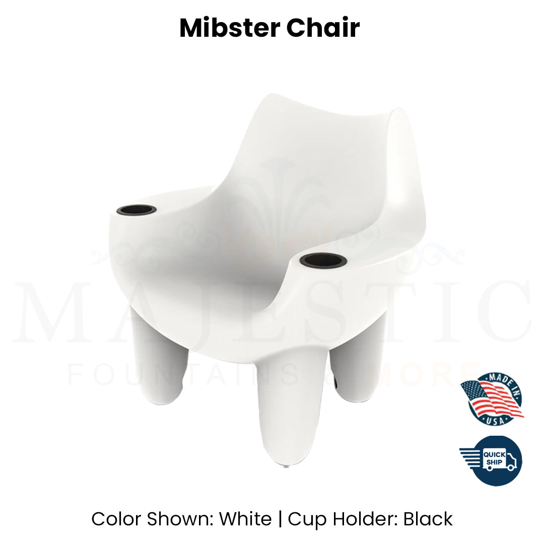 QUICKSHIP Tenjam Mibster Chair in White - Majestic Fountains