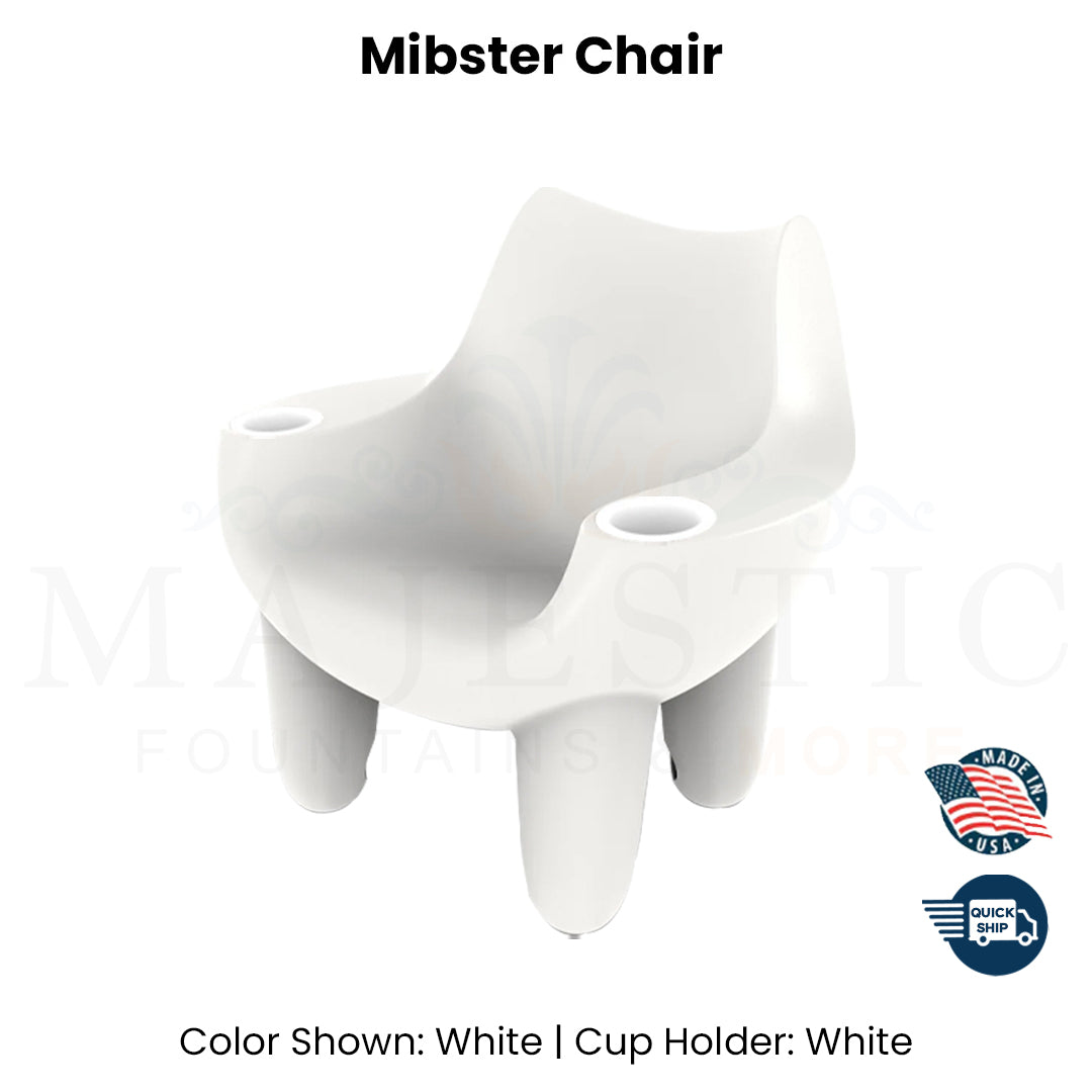 QUICKSHIP Tenjam Mibster Chair in White - Majestic Fountains