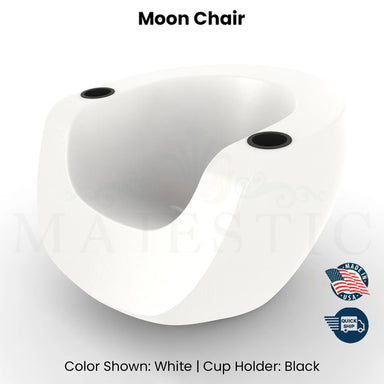 QUICKSHIP Tenjam Moon Chair in White - Majestic Fountains