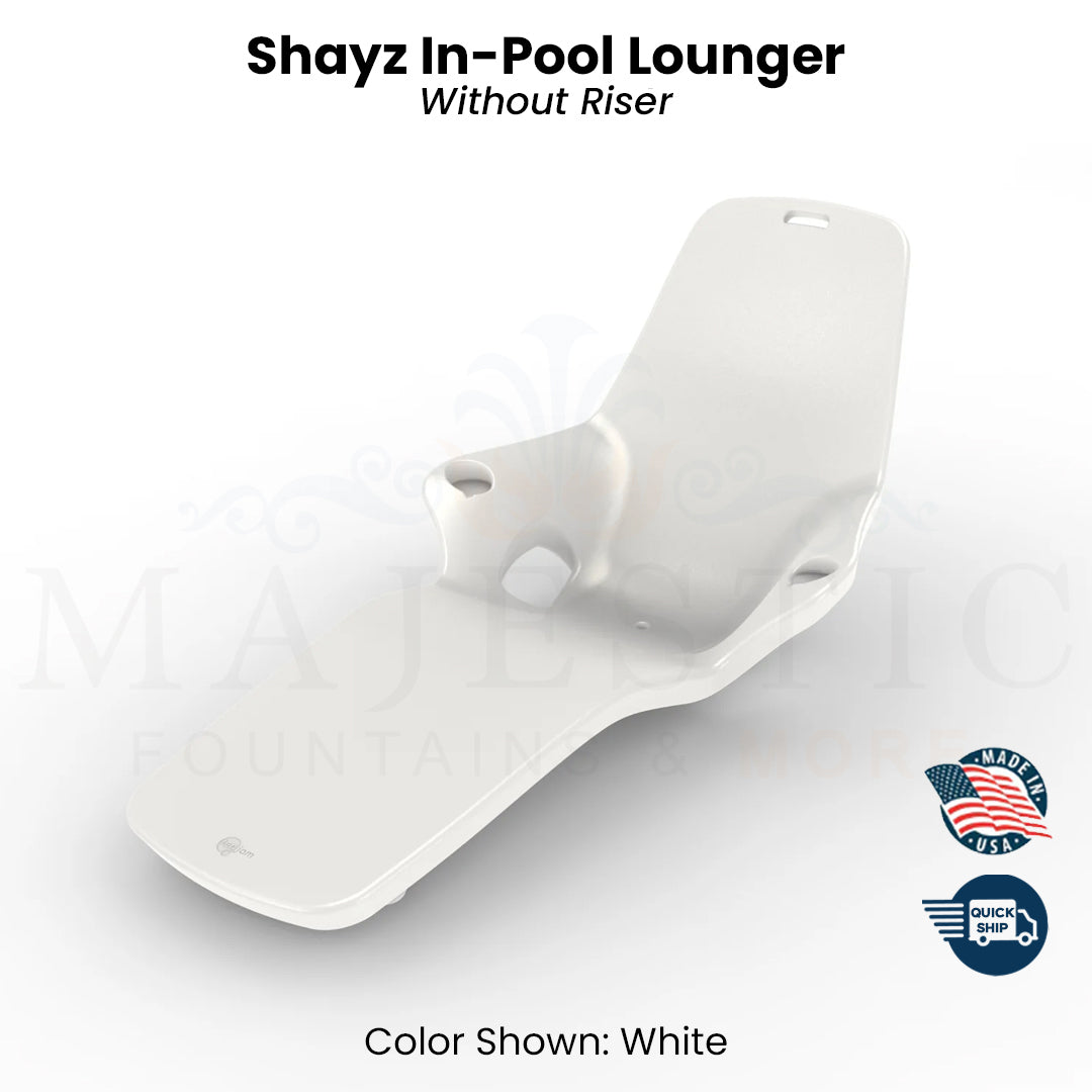 QUICKSHIP Tenjam Shayz In-Pool Lounger in White - Majestic Fountains