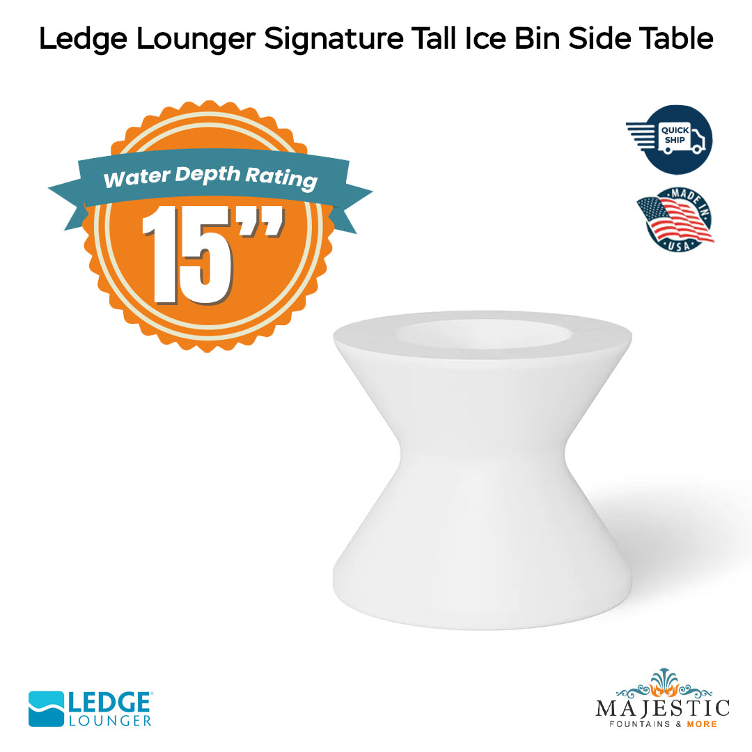 QUICKSHIP Ledge Lounger Signature Table Depth  - In Pool & Patio Furniture - Majestic Fountains