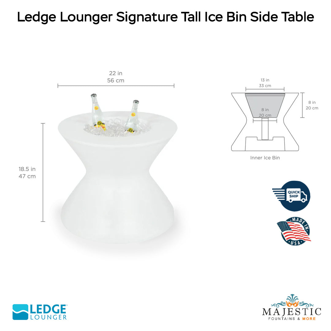 QUICKSHIP Ledge Lounger Signature  Table Size - In Pool & Patio Furniture - Majestic Fountains